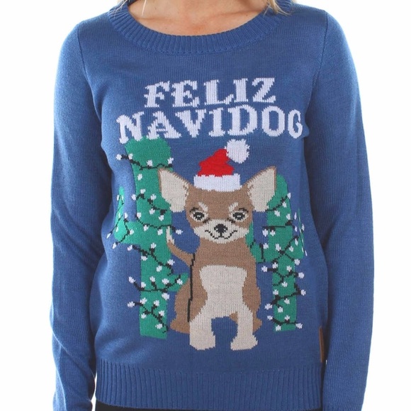 Sweaters - Plus Size Tipsy Christmas Holiday Dog Ugly Sweater